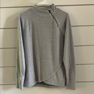 Kyodan Gray Cowl Neck Sweater with Asymmetrical Wrap